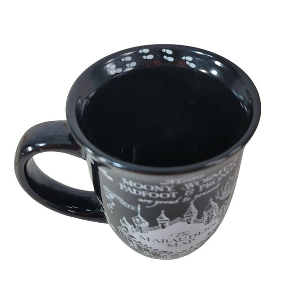 Harry Potter Hogwarts Marauder's Map Mug Black 16oz Footprints Proud To Present - Picture 8 of 11